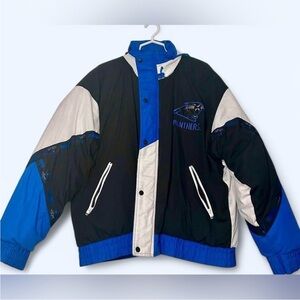 90's Carolina Panthers Vintage Pro Player Repeat Logo NFL Full Zip Puffer Jacket